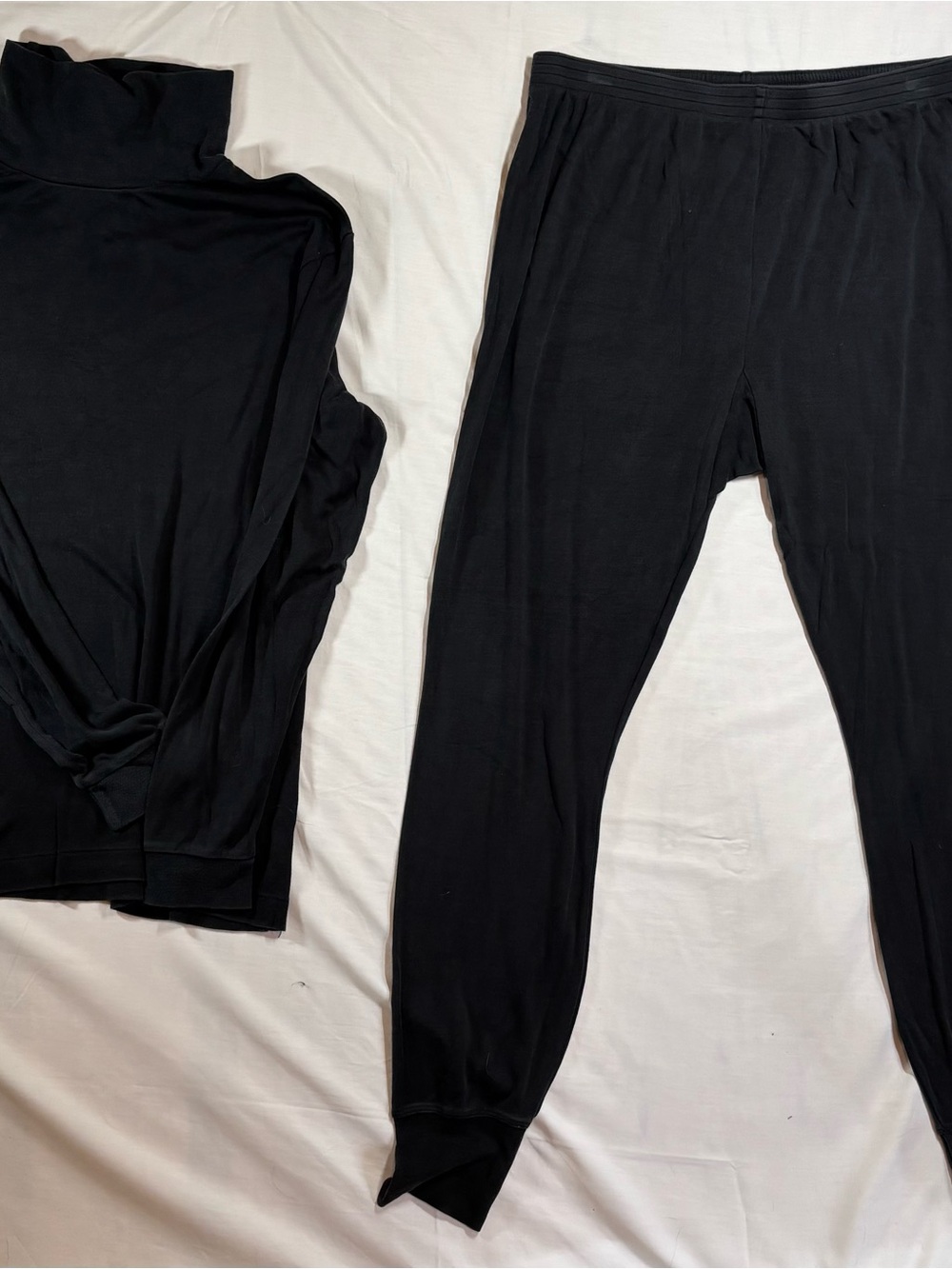 Vintage Cabela's Men's Silk Thermal Base Layer Set XL Black Turtleneck Pants
